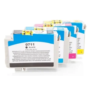 Alternativ zu Epson C13T07154010 / C13T07154012 / T0715 Tinten Sparset (je 1 x BK,C,M,Y) 4 Stk.