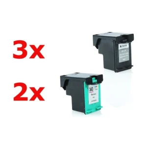 Alternativ zu HP Nr 338 & Nr 343 Tinten Sparset (BK,Farbe) 5 Stück